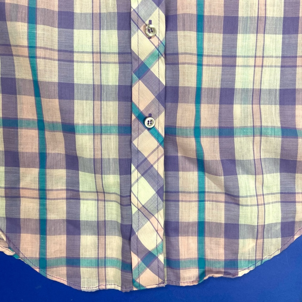 Vintage 90s Plaid Camp Shirt - Picture 3 of 5